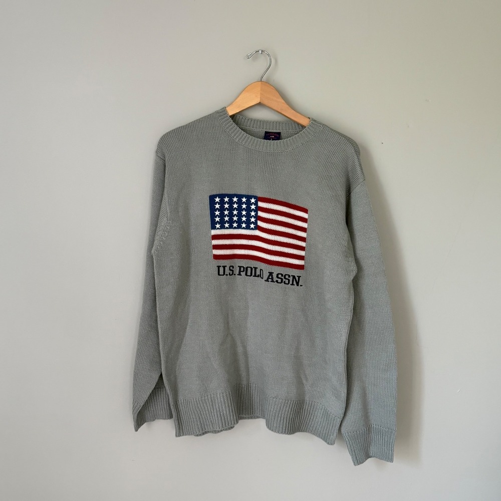 Vintage U.S. Polo Assn. American Flag Knit Sweater Size L